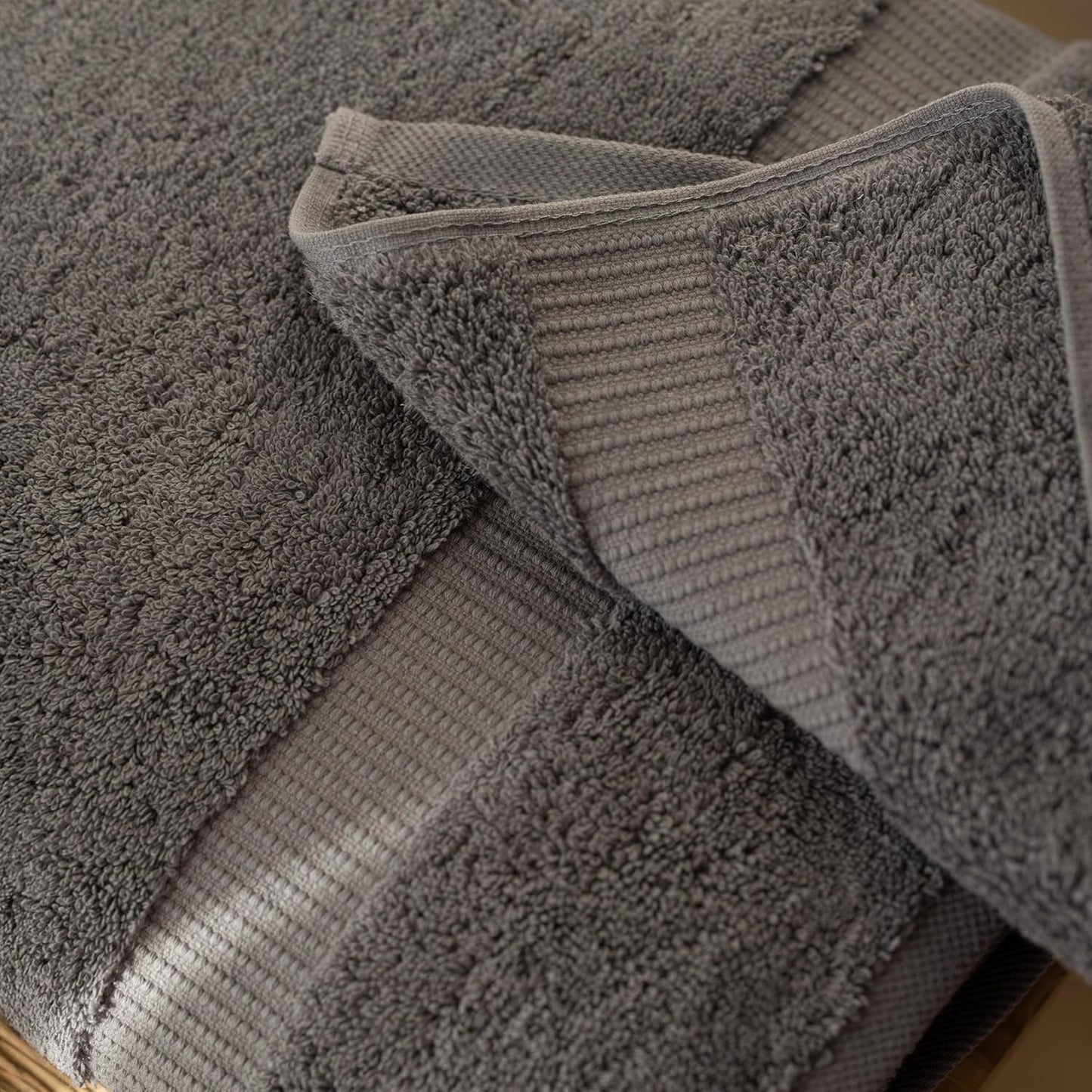 SALBAKOS 100% Turkish Cotton Extra Large Bath Sheet Set of 2 35x70 inch | Heirloom Quality | Hotel & Spa Collection | Soft, Absorbent Oversize Bath Towels | Made in Turkey (Gray, 2 Bath Sheets)