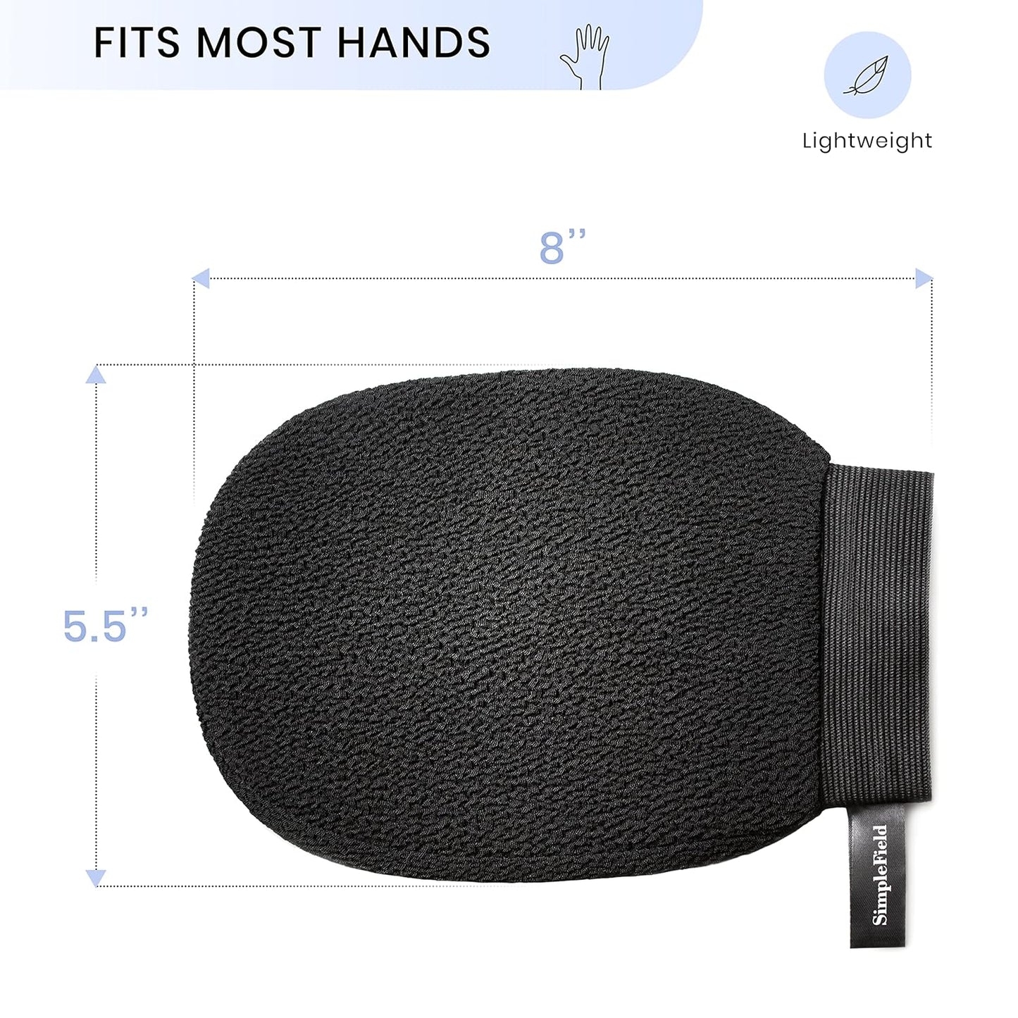 Korean Exfoliating Mitt for Remove Dead Skin. 100% Viscose Deep Kessa Exfoliating Glove for Body Scrub, Keratosis Pilaris and Self Tanning Removal. Easily Smooth Skin Surface. (1 Piece)