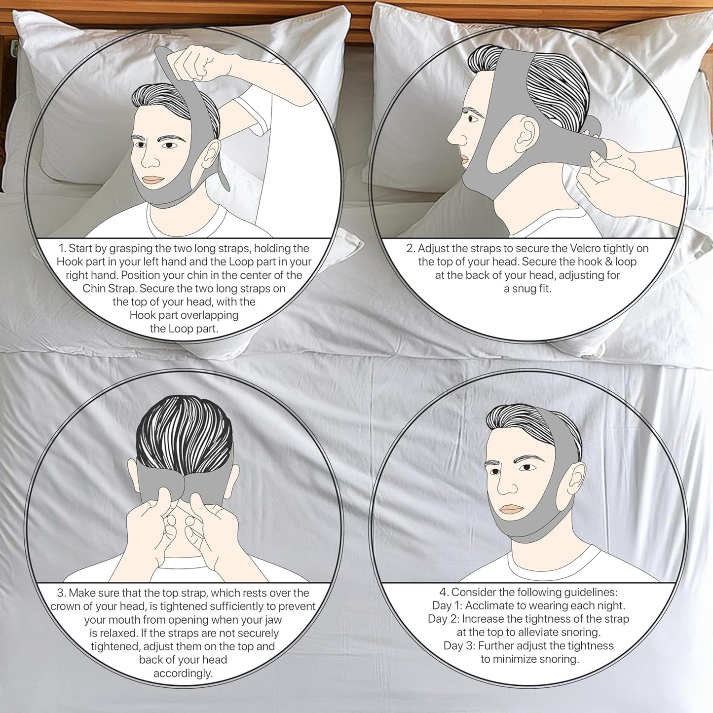 Chin Strap for CPAP Users | Comfortable Mouth Support to Encourage Closed Mouth Positioning Nasal Breathing for Men and Women Who Breathe Through The Mouth During Sleep by PIDOTI (Pink, L-XL)