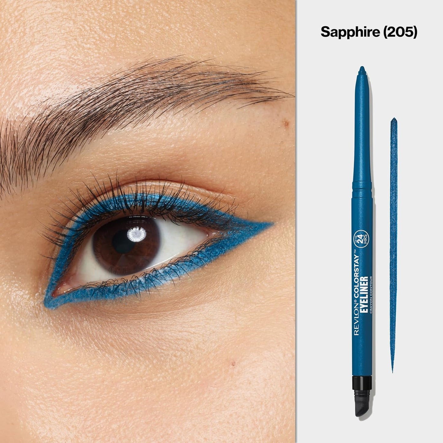 REVLON ColorStay Pencil Waterproof Eyeliner, Smudge-Proof, Eye Makeup with Built-In Sharpener, Packaging May Vary, 205 Sapphire, 0.01 oz