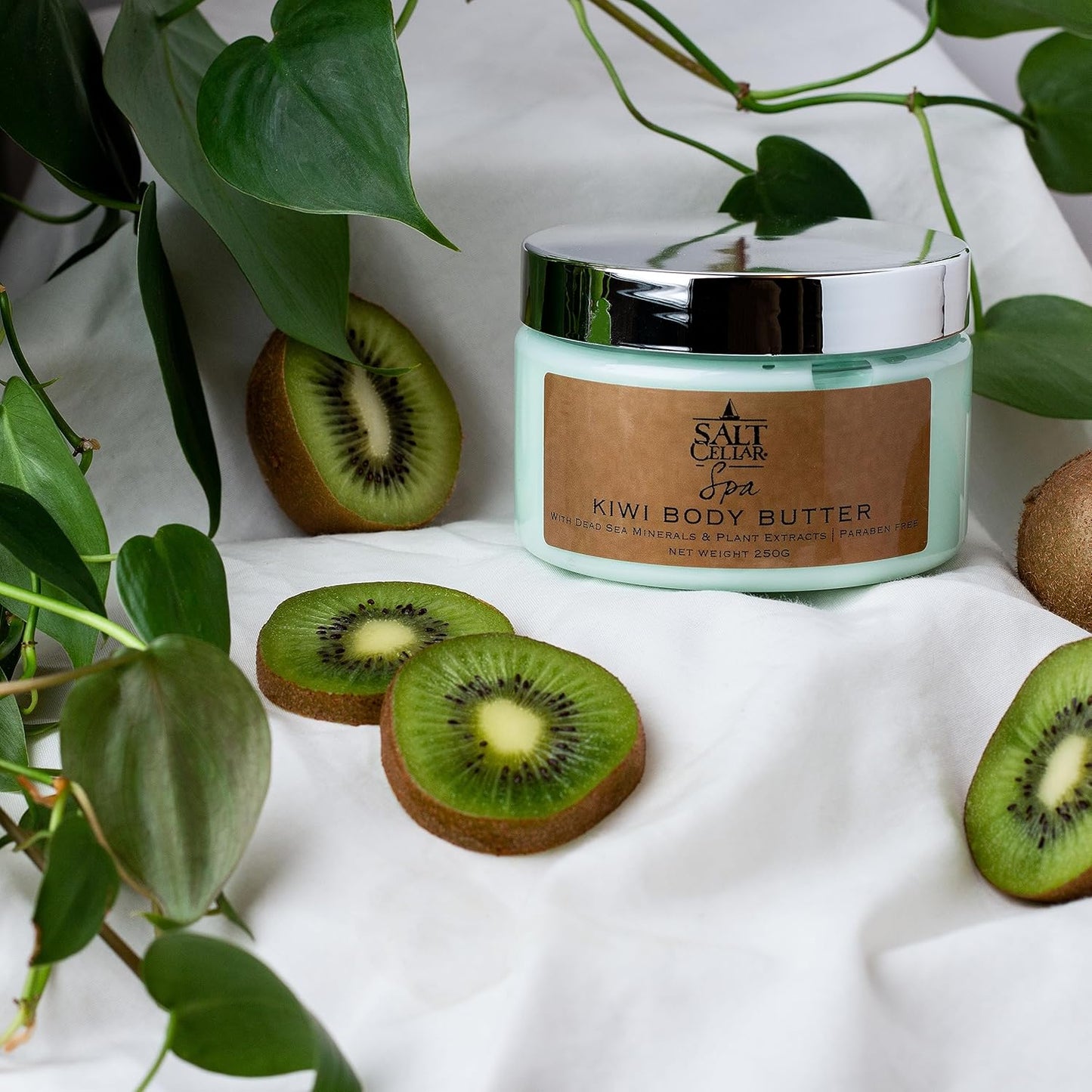 Salt Cellar Spa Kiwi Body Butter for Women, Made with Dead Sea Minerals, Shea Butter and Plant Extracts, Luxurious Skin Rejuvenation and Moisturization, Made in Israel, Cruelty-Free, Paraben Free