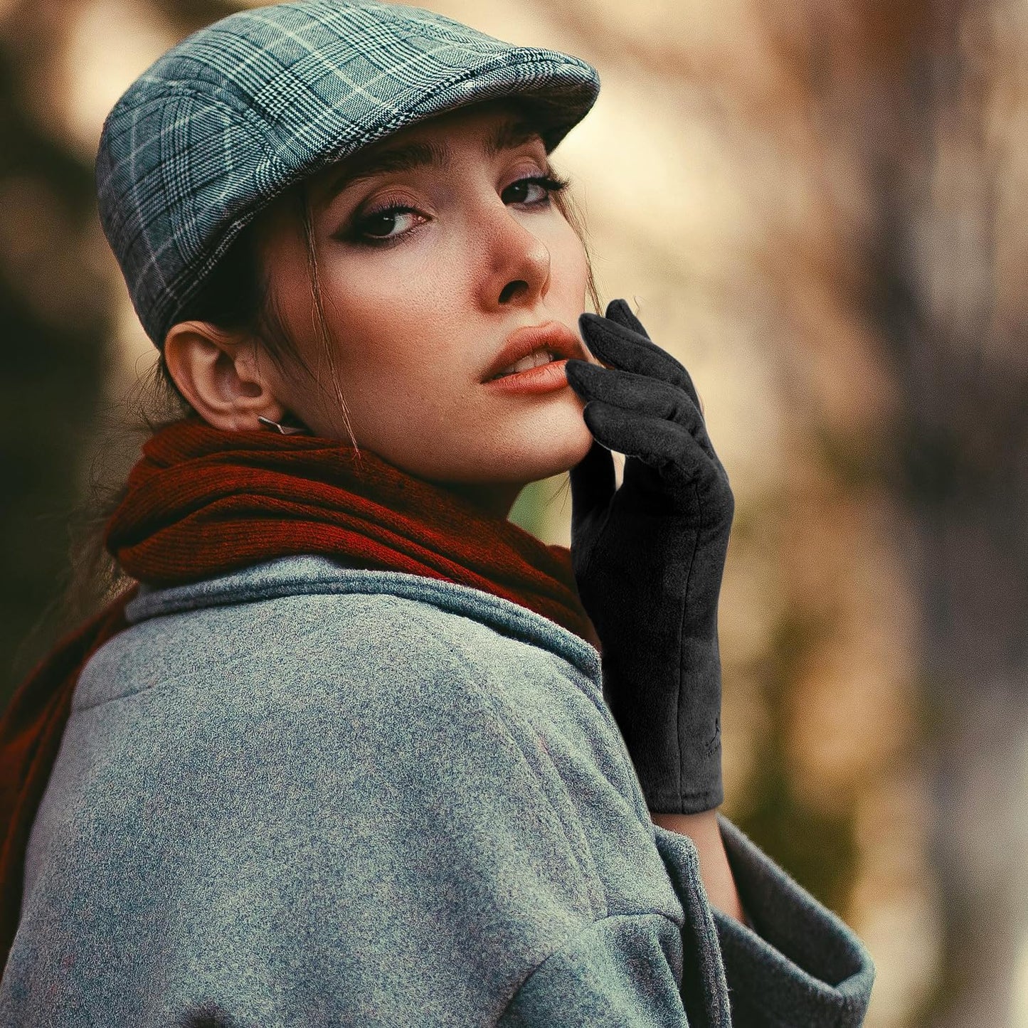 Achiou Women Winter Touchscreen Gloves Soft Comfortable Thermal Elastic Stretch Texting Glove for Traveling, Cycling, Running