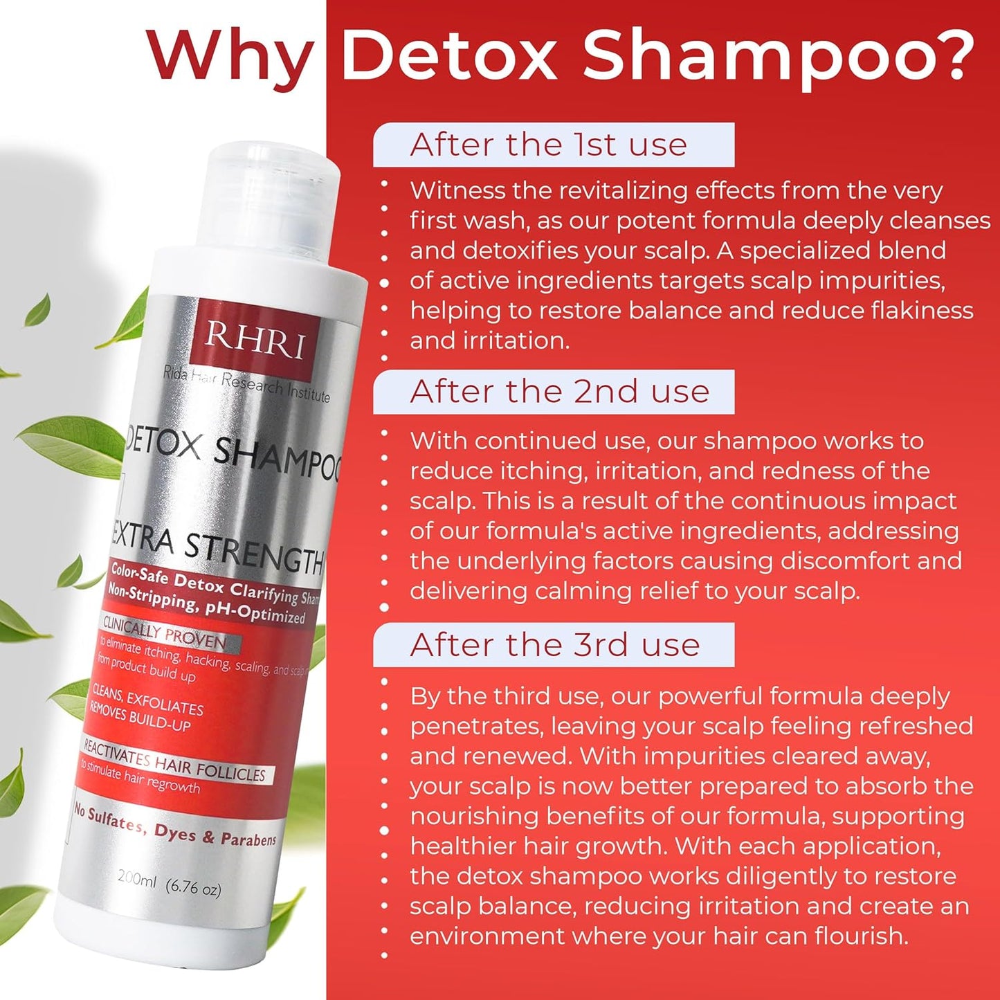 Detox Shampoo For Product Build up, Detoxify & Regrow with Our Clarifying Shampoo - Nourishes Follicles, Soothes Scalp Irritation - For All Hair Types