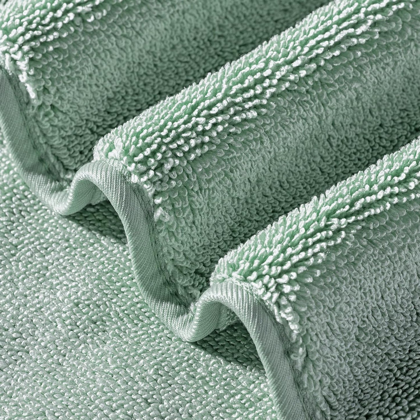 POLYTE Ring Spun Microfiber Oversize Quick Dry Lint Free Bath Towel, 60 x 30 in, Pack of 2 (Green)