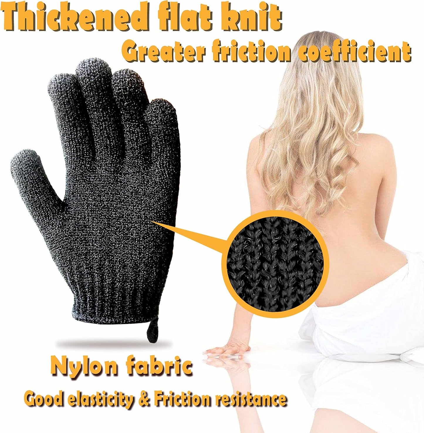 MIG4U Shower Exfoliating Scrub Gloves, Bathing Gloves Body Wash Dead Skin Removal Deep Cleansing Sponge Loofah for Women Men