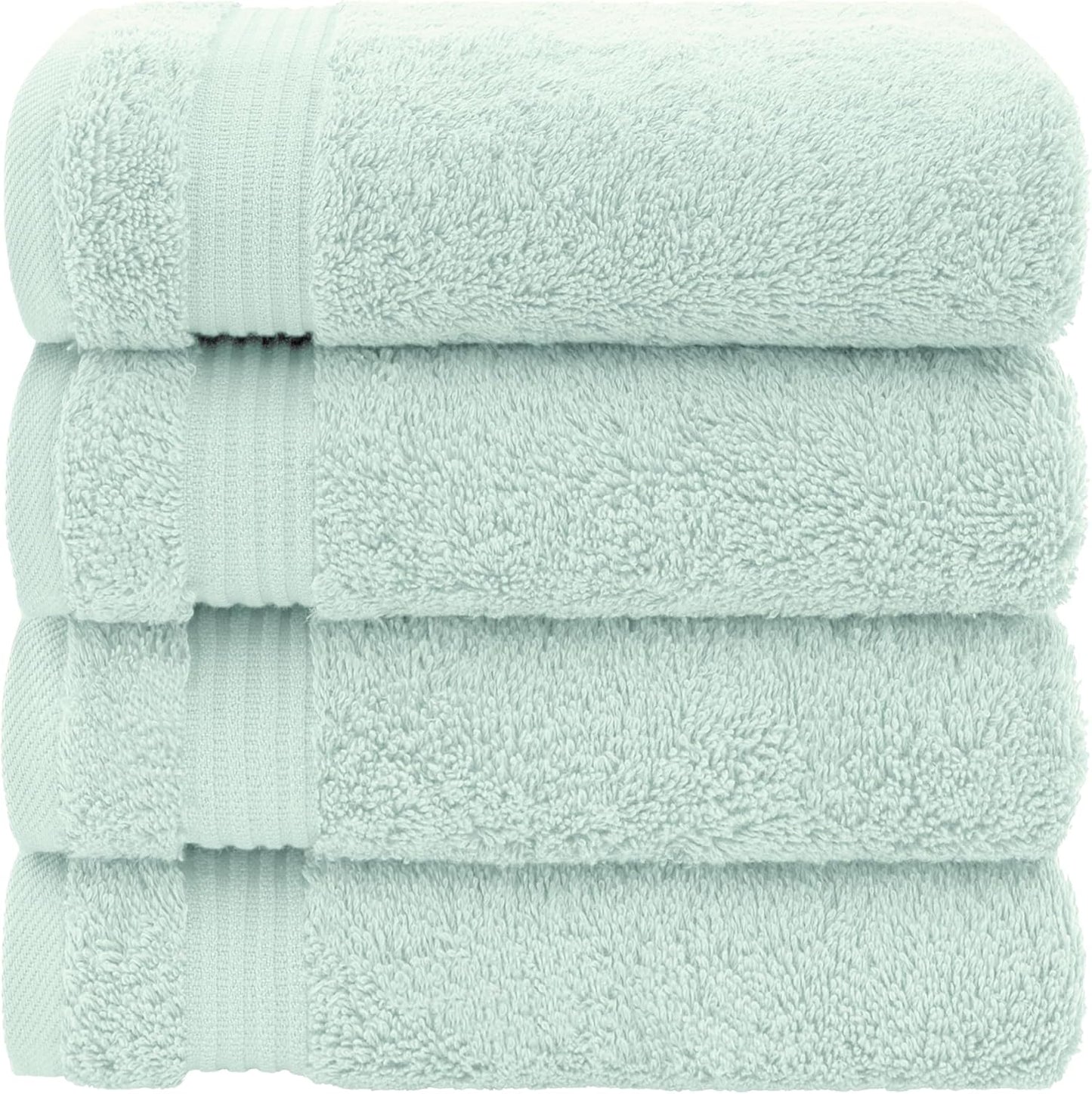 American Veteran Towel, Hand Towels for Bathroom Set of 4, 100% Cotton Turkish Hand Towel Sets, Soft Hand Face Towels, Mint Green Hand Towels