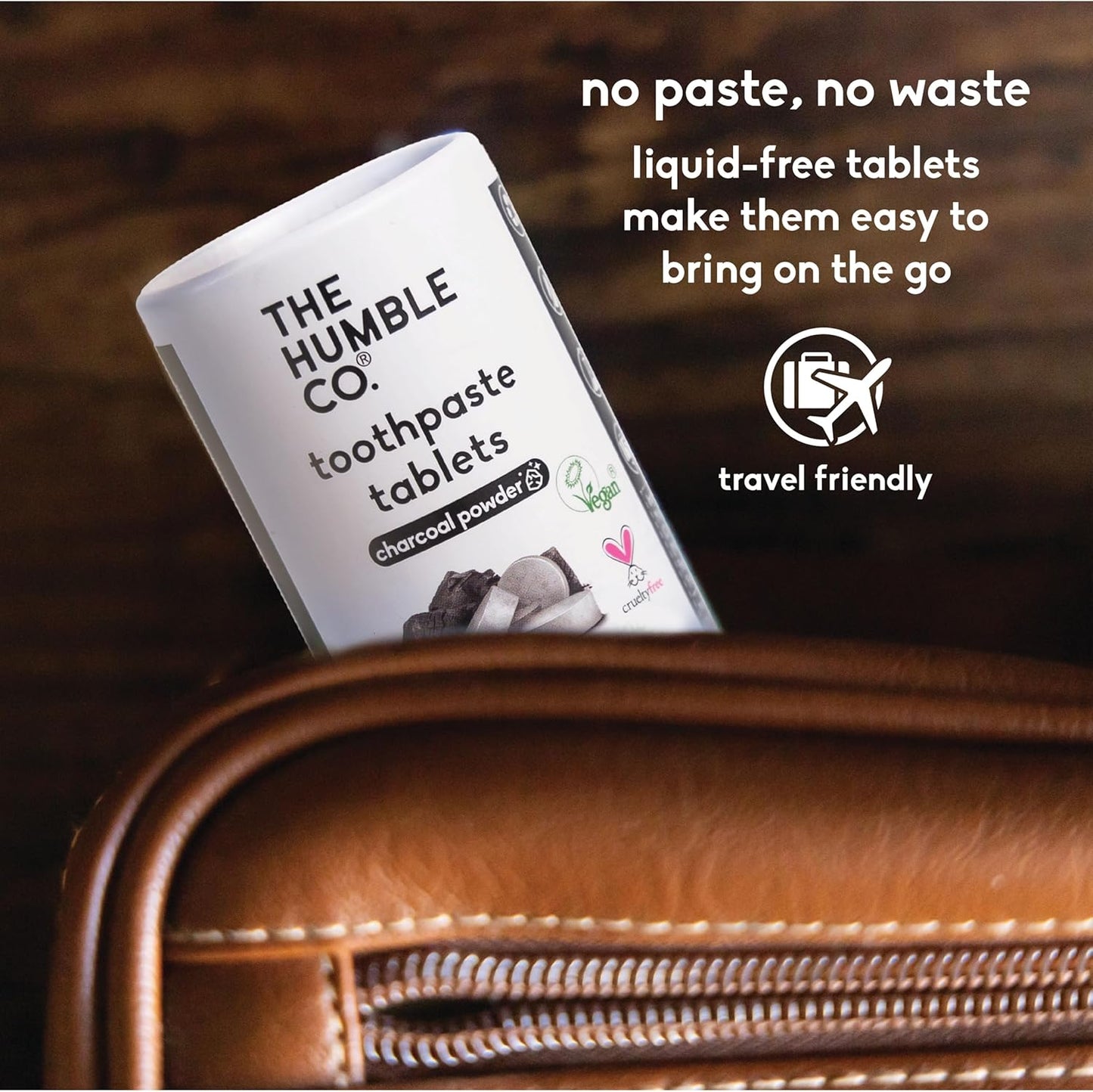 The Humble Co. Charcoal Powder Toothpaste Tablets Fluoride-Free, 3pk - Anticavity, Fluoride Free Toothpaste Dental Tablets with Natural Ingredients, Dentist Developed Formula (Charcoal, 3 Pk)