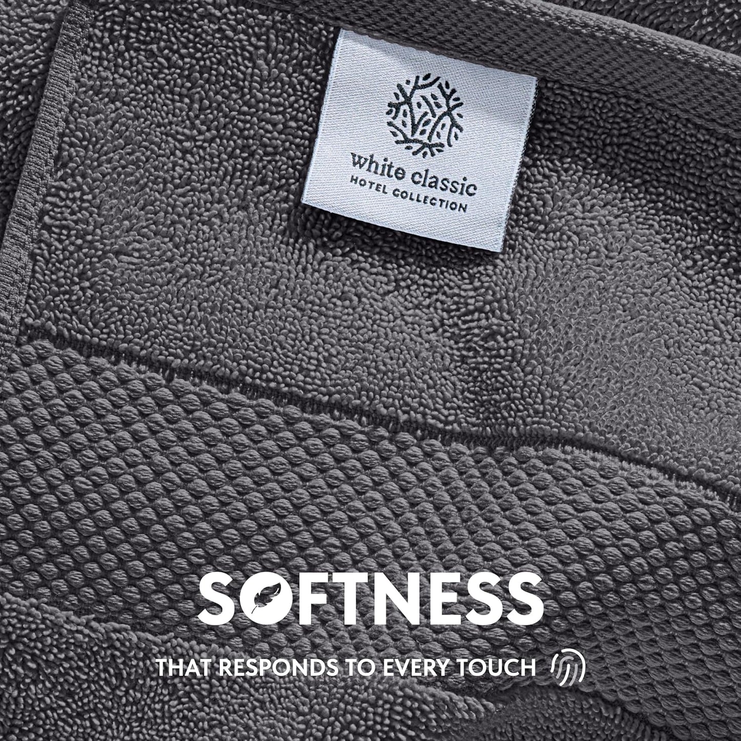 White Classic Luxury Multicolor Hand Towels - Soft 100% Turkish Cotton | Highly Absorbent Hotel spa Bathroom Towel Collection | 16x30 Inch | Set of 6