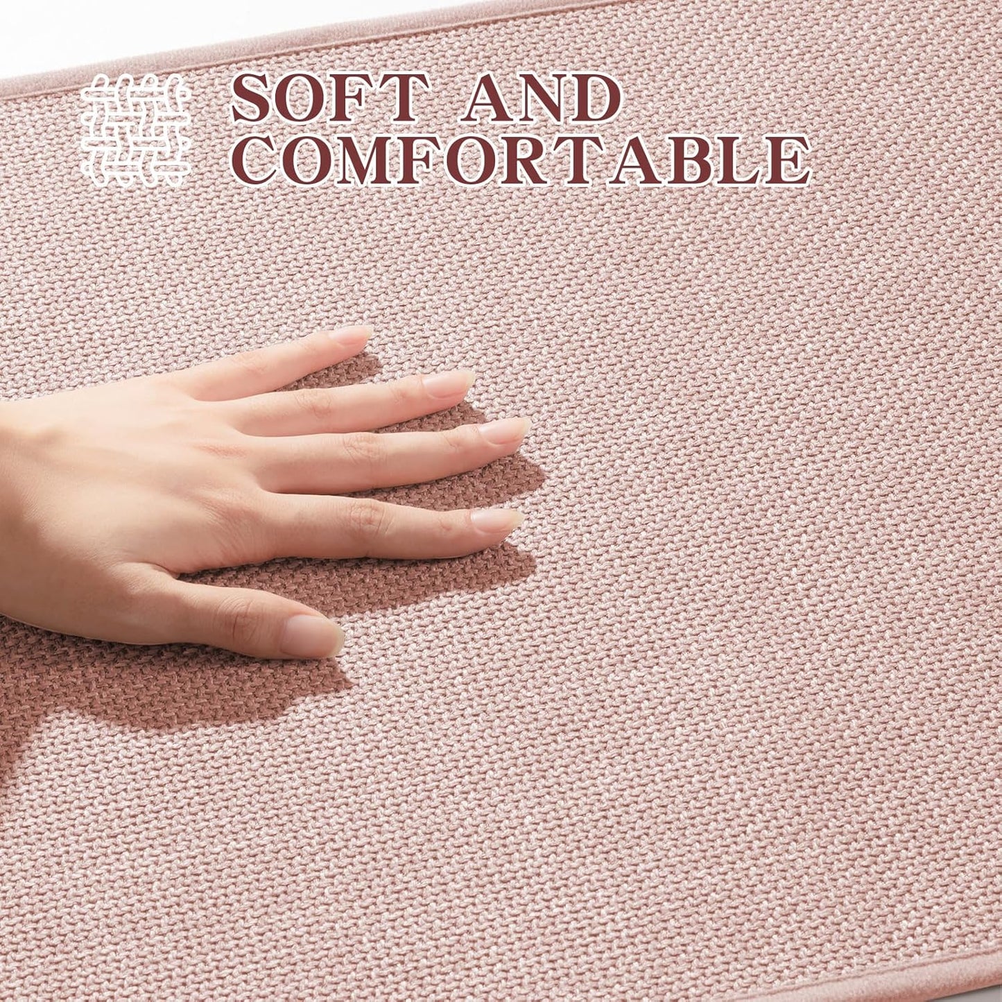 chakme Bathroom Rugs Mat 36x25, Ultra Thin Non Slip Bath Mat Large Quick Dry Absorbent Bath Mat for Bathroom Floor, (Pink, 36"x25")