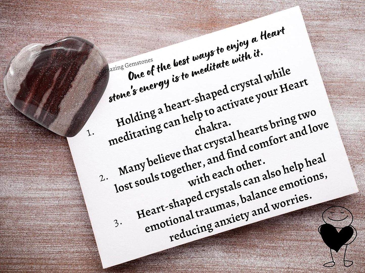 Amazing Gemstone Shiva Lingam Narmada Crystal Heart Palm Stone - Pocket Massage Worry Stone for Natural Body Chakra Balancing, Reiki Healing and Crystal Grid