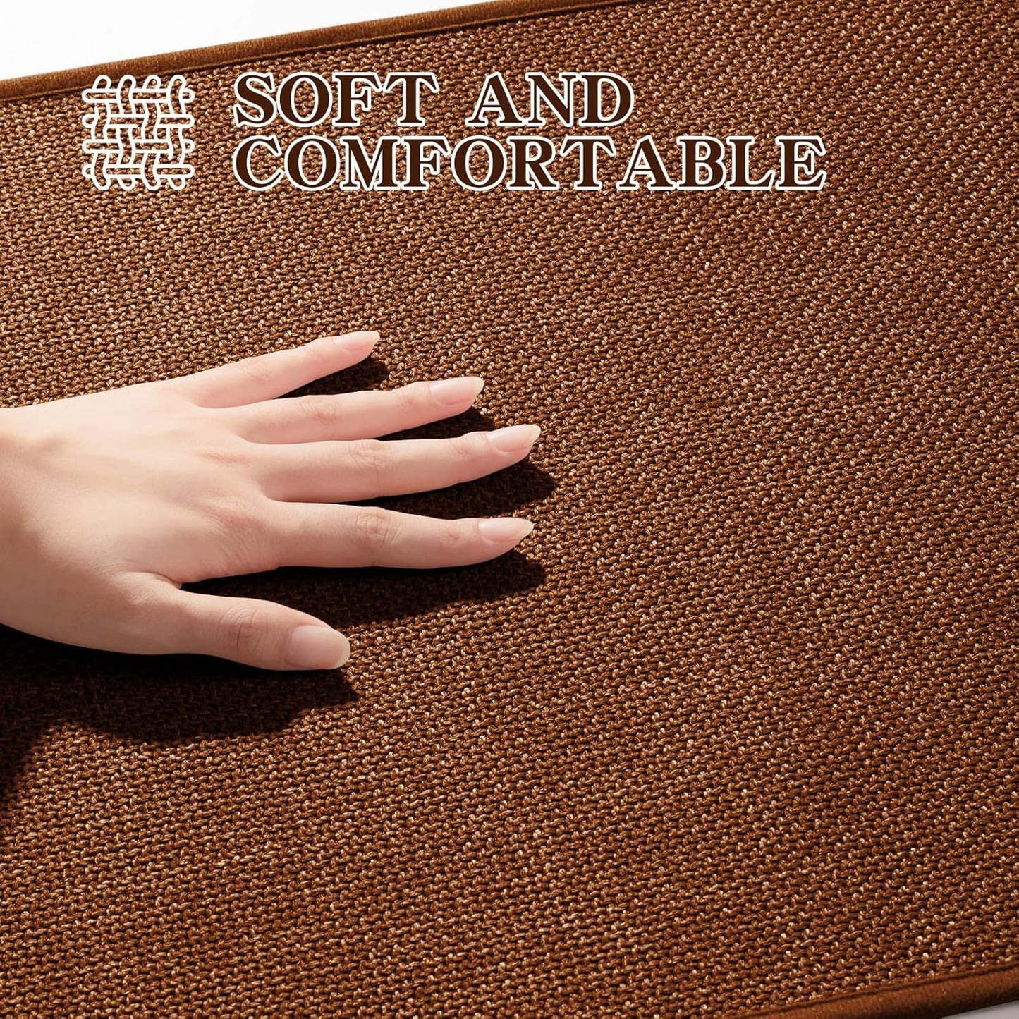 chakme Bathroom Rugs Mat U-Shaped 24x17, Ultra ThinNon Slip Bath Mat Small Quick Dry Absorbent Bath Matfor Bathroom Floor, Rust, U-24"x17"