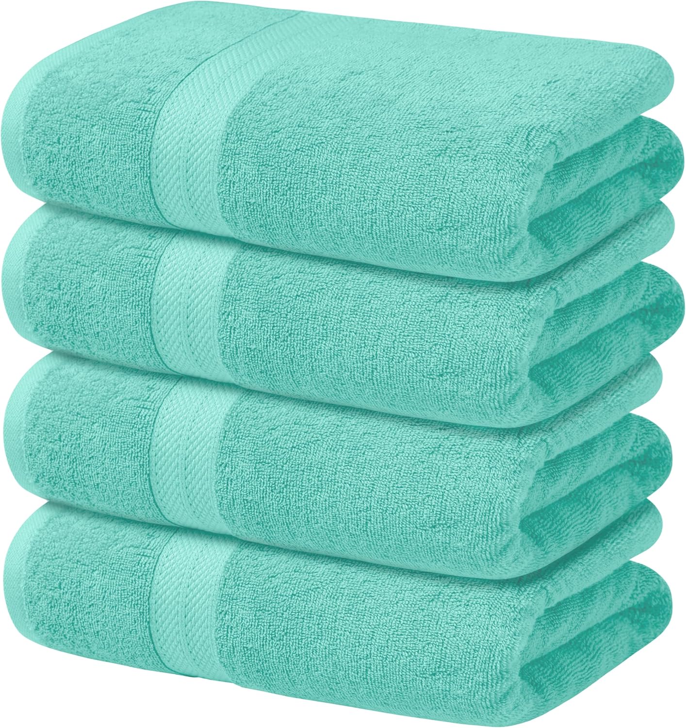 Avalon Towels Turquoise Bath Towels Set of 4 pcs (27x54 inches), 100% Cotton Towel Absorbent and Quick Dry Turquoise Towel for Bathroom, Super Soft and Perfect for Daily Use