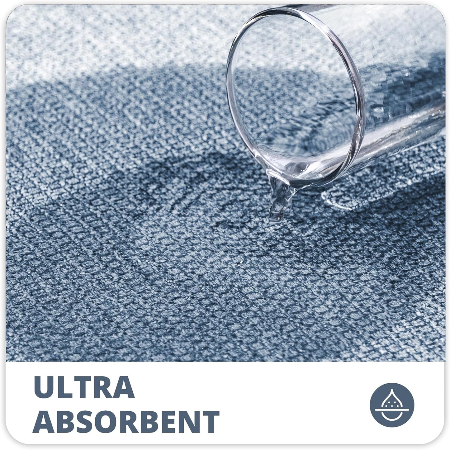 Bath Mat,Ultra Thin Bathroom Runner Rugs,Large Bath Mats for Bathroom,Quick Dry,Non-Slip,Machine Washable,Low Pile,Bath Rug,Shower Outside,Sink,Home Decor Accessories.Blue,2'x5'（24x60inch）