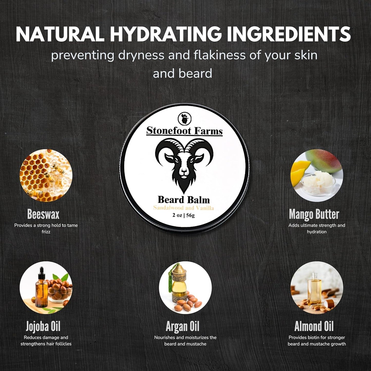 Beard Balm - Unscented - Beard Wax with Natural Oils & Butters - Leave in Conditioner and Beard Straightener for Men - Softens & Nourishes Beard and Mustache, Reduces Frizz, Shapes Beard - Made in USA