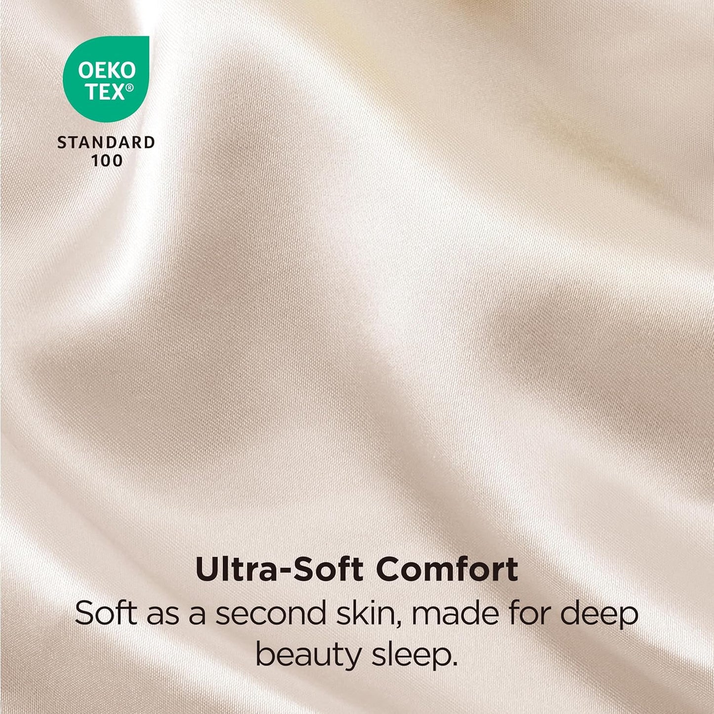 Bedsure Satin Pillowcase 2 Pack Similar to Silk Pillow Cases Standard Size, Pillow Case for Sleeping Women with Envelope Closure, Gifts for Women Men, Beige, 20x26 Inches, 2pcs