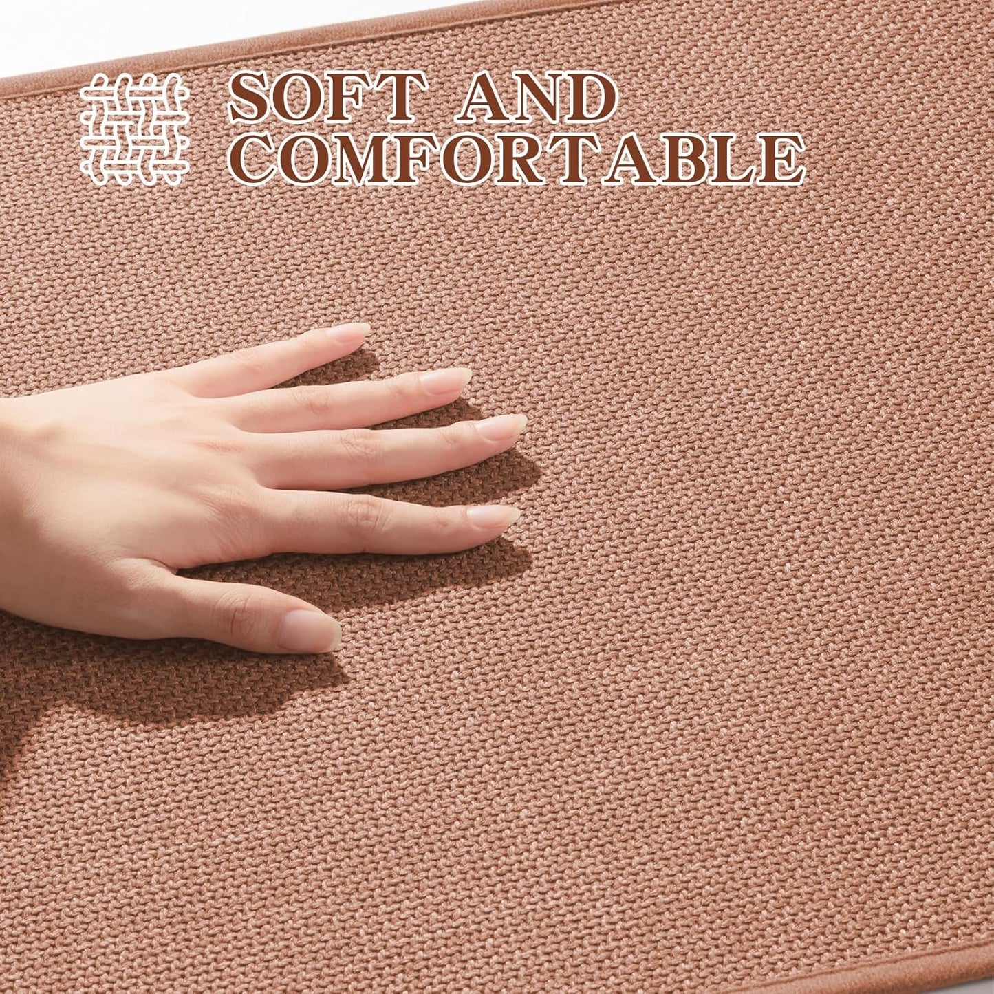 chakme Bathroom Rugs Mat U-Shaped 24x17, Ultra ThinNon Slip Bath Mat Small Quick Dry Absorbent Bath Matfor Bathroom Floor, (Dark Pink, U-24"x17")