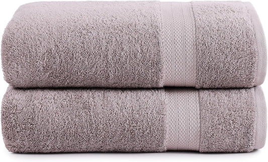 LANE LINEN 100% Cotton 2 Pack Bath Sheets (35"x66") - Ring Spun, Extra Large Cotton Bath Towels Set - Quick Dry, Soft & Absorbent Oversized Towel Set - Remains Soft After Multiple Washes - Platinum
