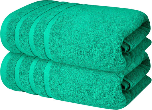Infinitee Xclusives 100% Cotton Luxury Bath Towels Set of 2 (27x54 Inches) (Vivid Green, Bath Towels - Pack 2)