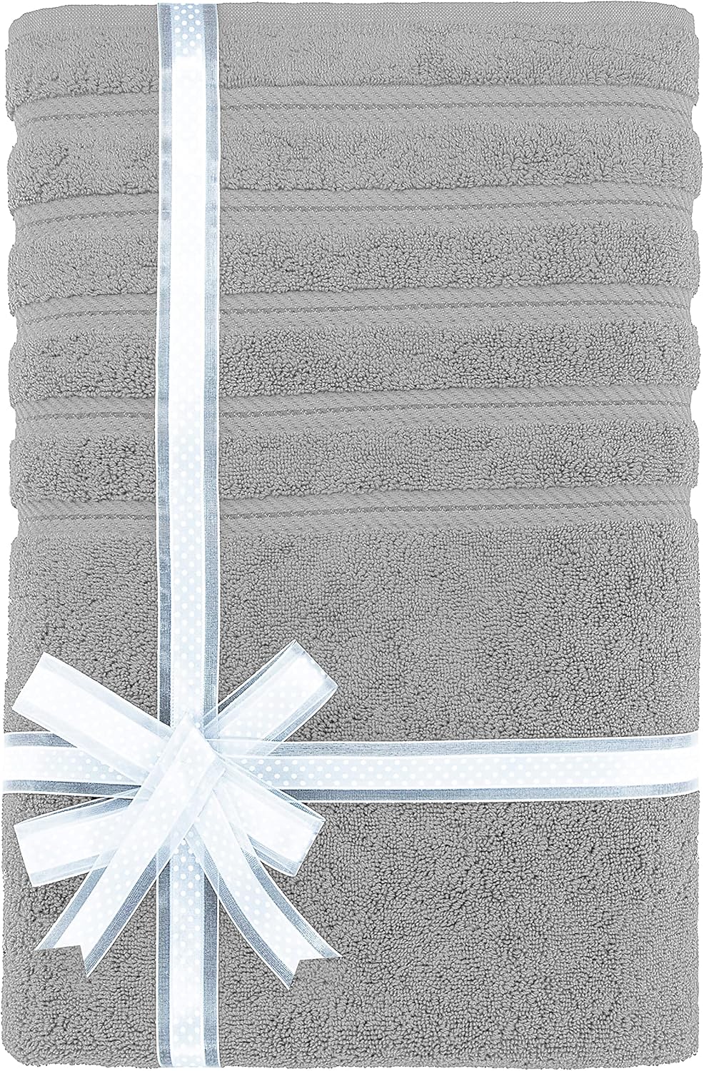 American Soft Linen 35x70 Jumbo Large Bath Towels, 600 GSM 100% Cotton Turkish Bath Sheet, Oversized Luxury Bath Towels for Bathroom Beach and Pool, Light Grey