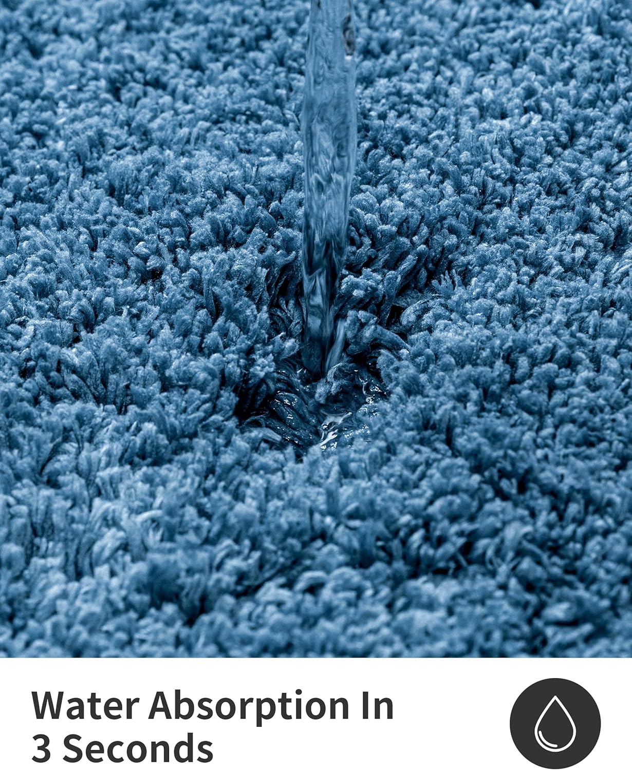 ILANGO Blue Bathroom Rugs 60" × 24" Non Slip & Super Absorbent Extra Thick Soft, Washable Bath Carpet Runner for Floor, Microfiber Plush Shaggy Bath Mats with Rubber for Bedroom Bathtub Shower Room