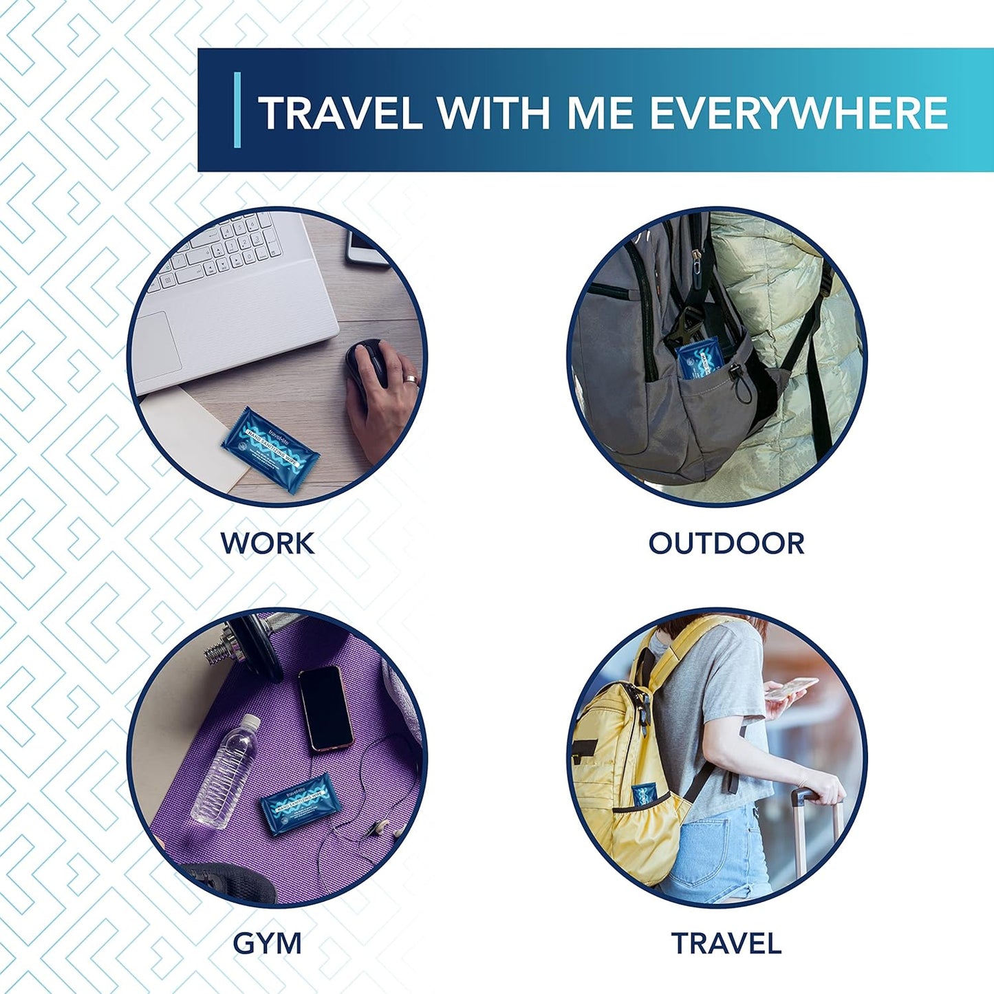 Travel Lite Alcohol-Free Hand Wipes with Aloe Vera and Vitamin E, Fresh Scent 200ct Individually Wrapped Travel Essentials Wipes for Adults and Kids