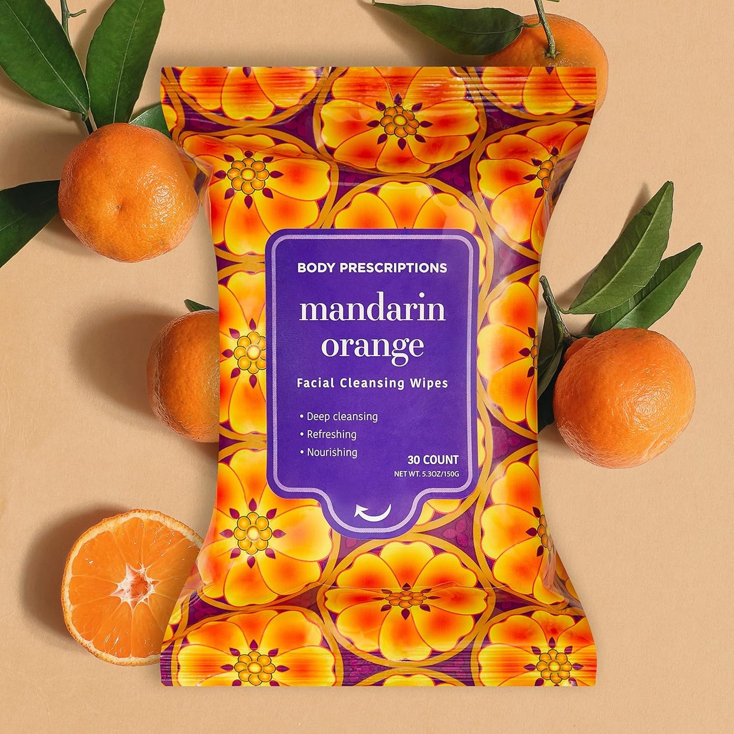 Body Prescriptions Makeup Remover Wipes - Bulk Pack, Gentle Cleansing Wipes for Easy Makeup Removal, Mandarin, Orchid, Grapefruit, & Jasmine Tea