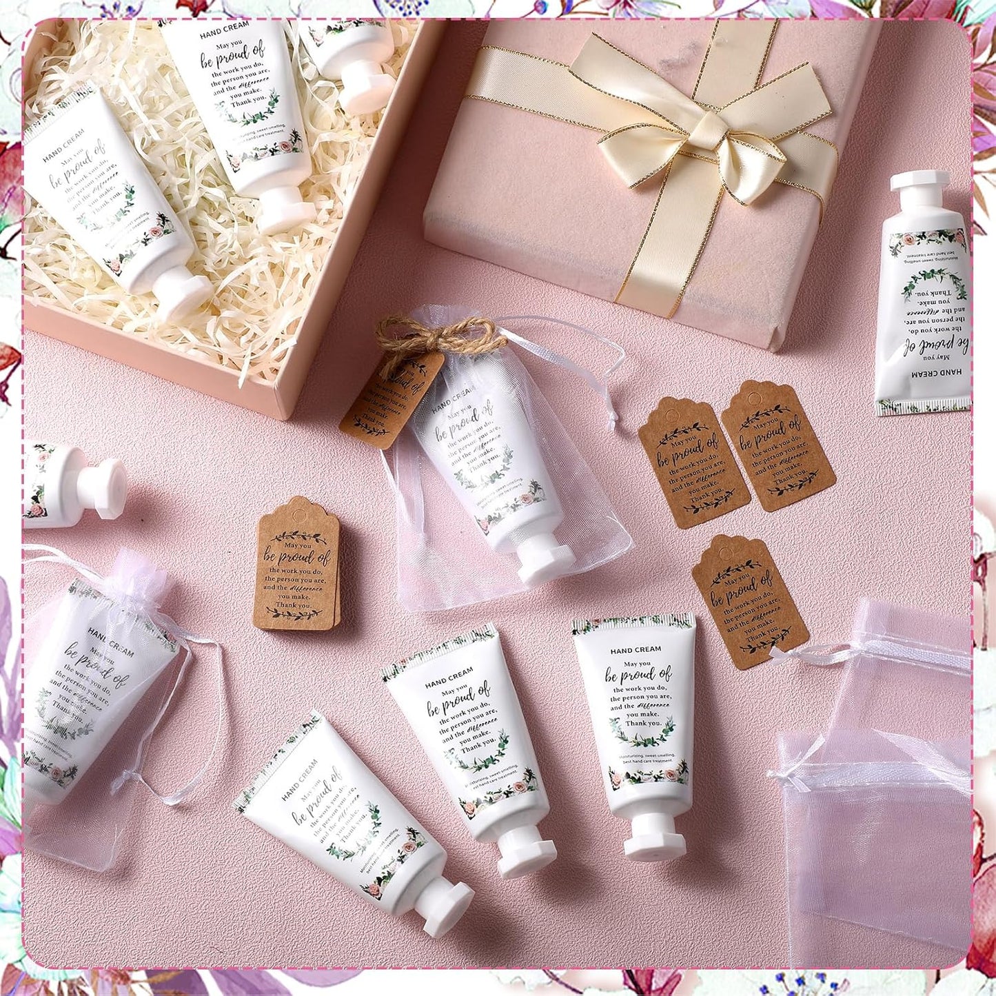 48 Sets Hand Mini Lotion Bulk Employee Appreciation Gifts Travel Size Hand Cream Bulk Inspirational Thank You Team Gifts for Birthday Christmas Teachers Coworkers Office Staff(Cute)