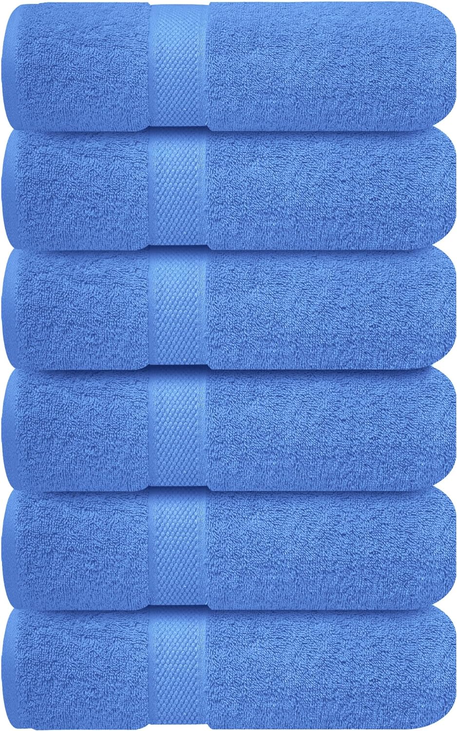 Infinitee Xclusives Blue Hand Towels for Bathroom - Set of 6 (16x28 inches) 600 GSM, 100% Cotton Ultra Soft, Quick Drying, Hotel Quality Hand Towel Set (Eloquent Blue)
