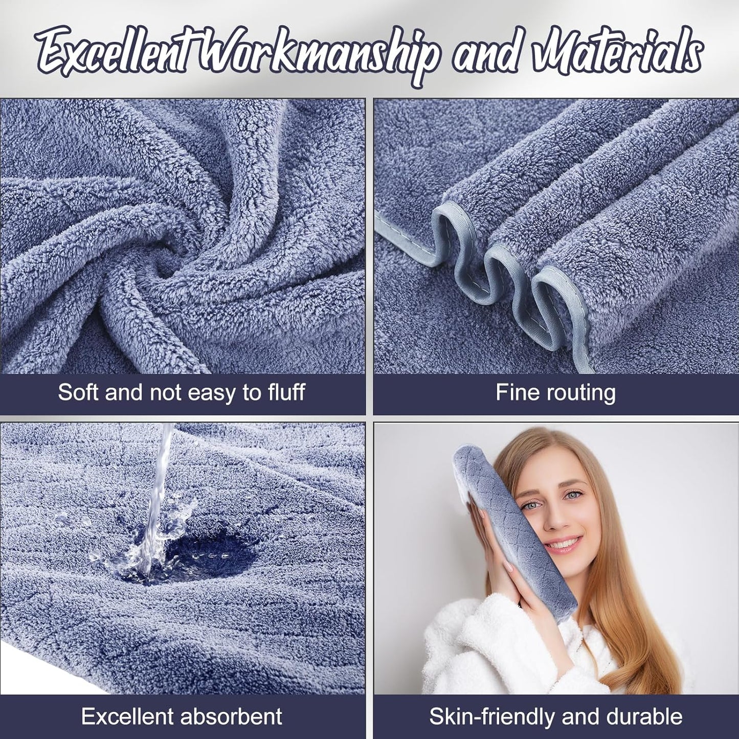 16 Pack Microfiber Bath Towels Bulk 27'' x 60'' Oversized Size Bath Towel Highly Absorbent Extra Large Soft Drying for Shower Beach Salon Winter Sport Spa Gym (Diamond,Light Grey)