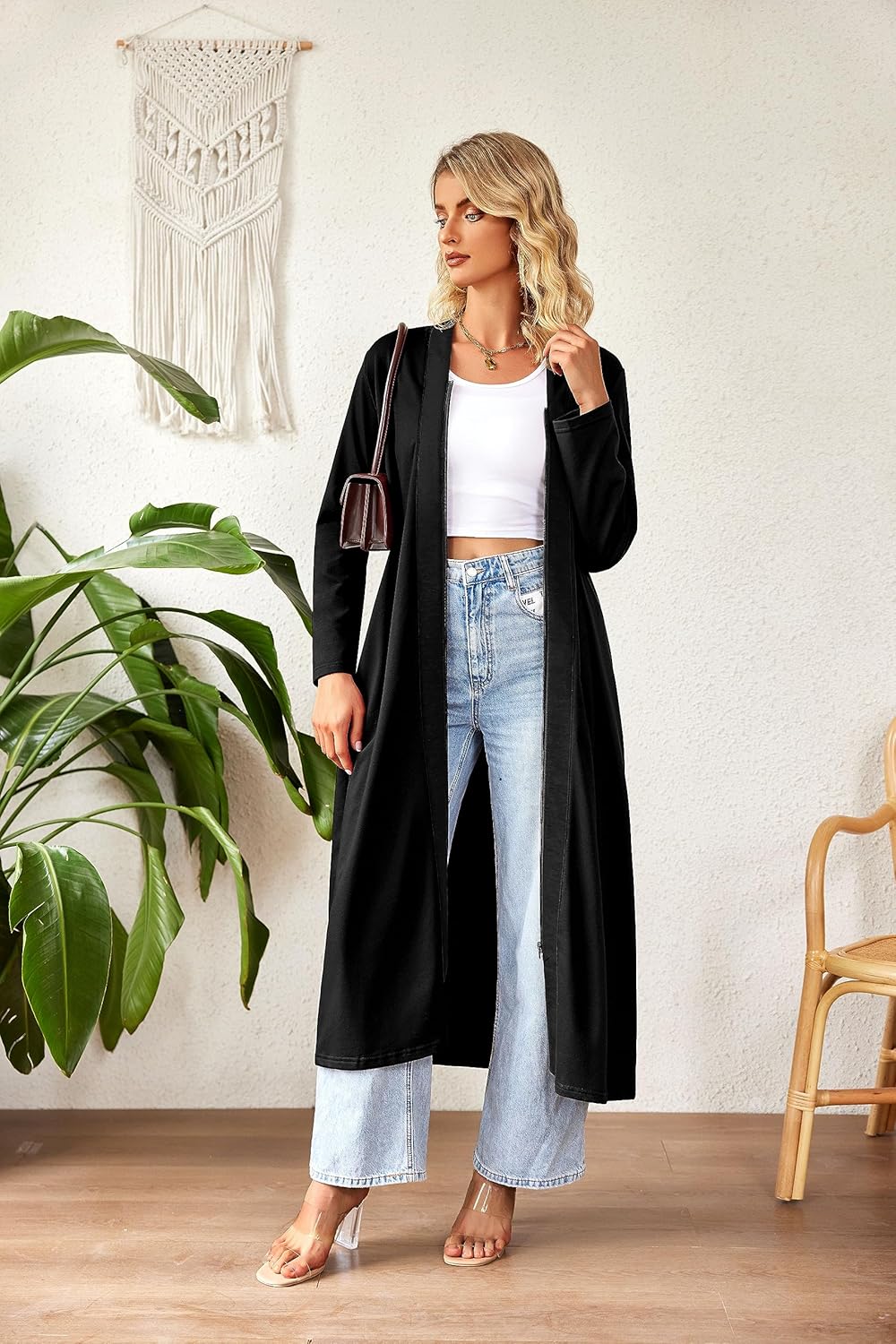 Ekouaer Women Zipper Robe Long Sleeve Loungewear Lightweight Housecoat Full Length Nightgown with Pockets