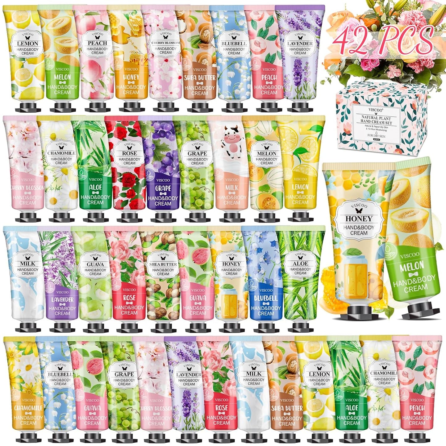 42 Pack Hand Cream Gifts Set for Women, Stocking Stuffers for Women,Teengirls, Christmas Gifts Bulk Gifts,Small Gifts,Mini Moisturizing Hand Lotion Travel Size in Bulk for Dry Cracked Hands