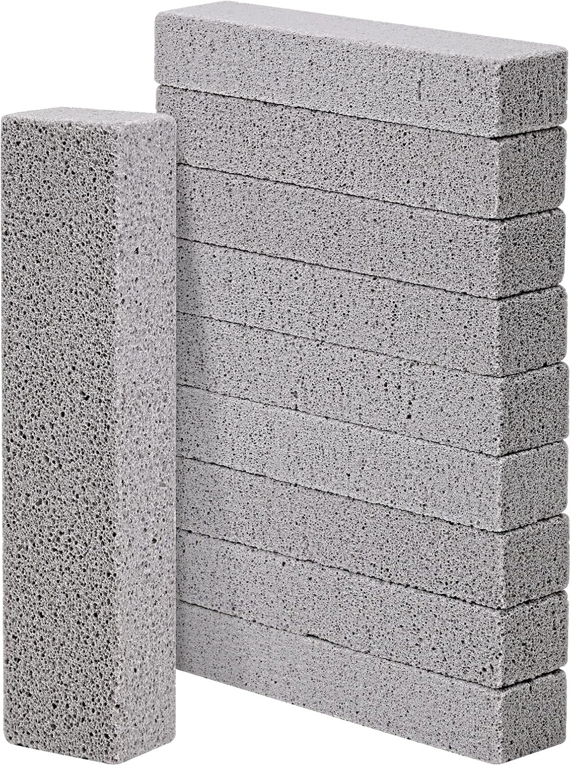 HongWay 10 Pack Pumice Stone for Cleaning, Pumice Stone for Toilet Cleaning Bowl Stick, Heavy Duty Strong Pumice Cleaning Bar for Bathtubs, Kitchen Sink, Grill, Household (5.9 x 1.4 x 0.9 Inches)