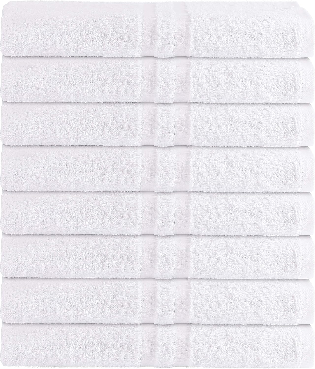 GREEN LIFESTYLE Luxury Bath Towel - White Large Bath Towels Pack for Spa, Gym, Bathroom, Hotel - 86% Cotton 14% Polyester -Super Soft, Thick and Absorbent 24 x 50 Bulk Bath Towel - (8-Pack)