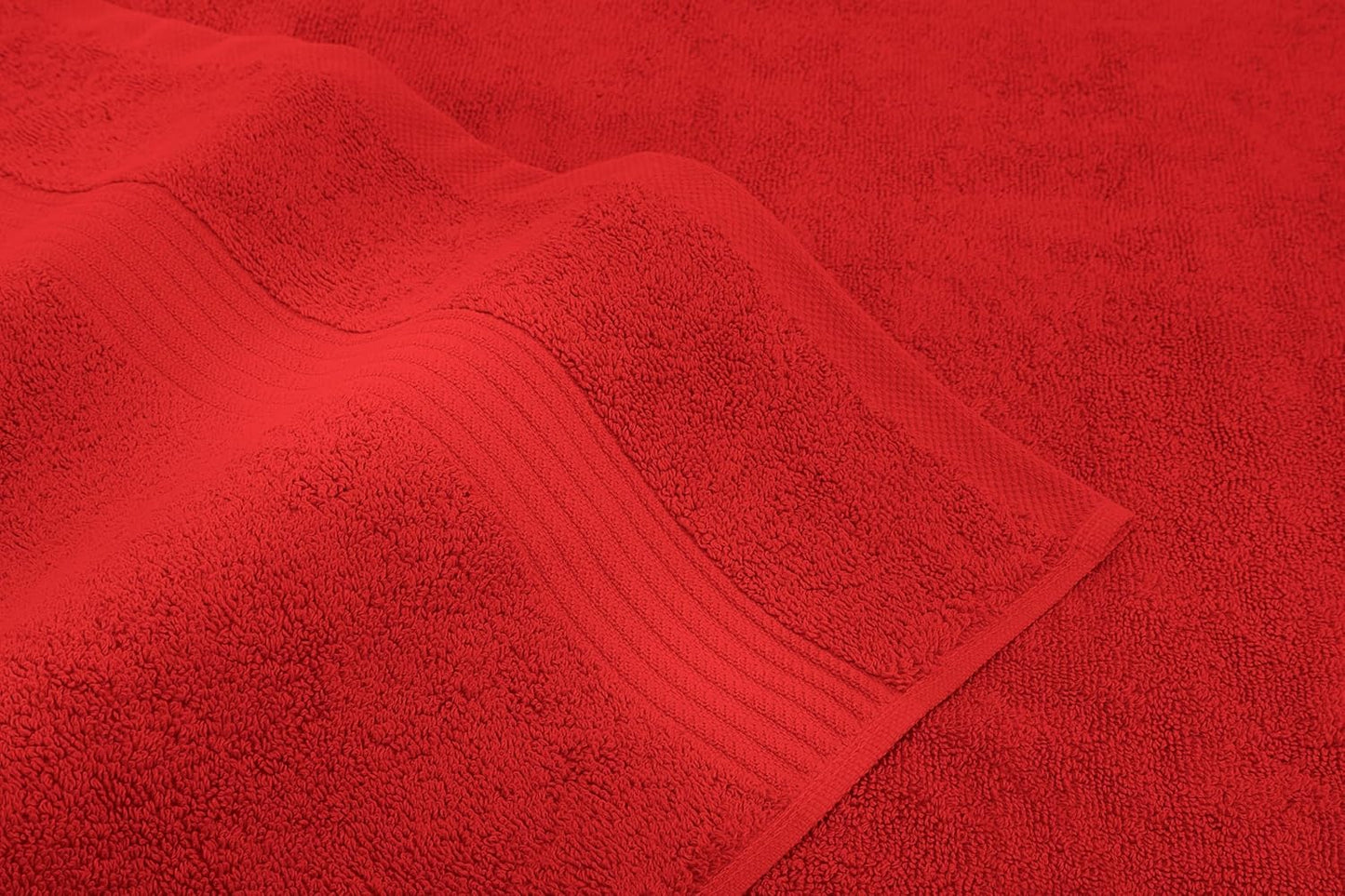 American Veteran Towel, 6 Piece Towel Set for Bathroom, 100% Cotton Turkish Bathroom Towels, 2 Bath Towels 2 Hand Towels 2 Washcloths, Red