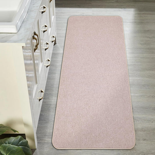 Bath Mat,Ultra Thin Bathroom Runner Rugs,Large Bath Mats for Bathroom,Quick Dry,Non-Slip,Machine Washable,Low Pile,Bath Rug,Shower Outside,Sink,Home Decor Accessories.Beige,2'x5'（24x60inch）