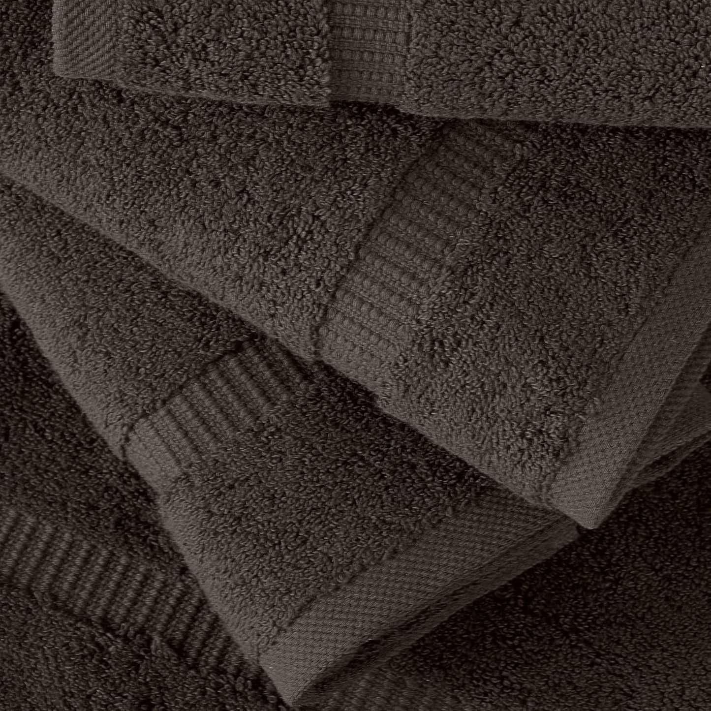 SALBAKOS 100% Turkish Cotton Hand Towel Set of 6 16x30 inch | Heirloom Quality | Hotel & Spa Collection | Soft, Super Absorbent, Long Lasting Hand Towels | Made in Turkey (Chocolate, 6 Hand Towels)