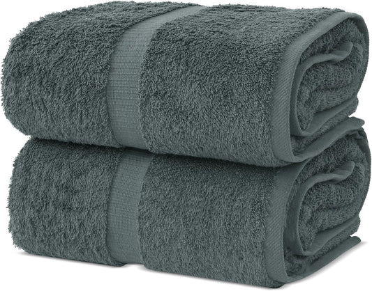 Chakir Turkish Linens, 100% Cotton Premium Quality Turkish Bath Sheets (35''x70'' Large Bath Sheet Towels - Dark Gray)
