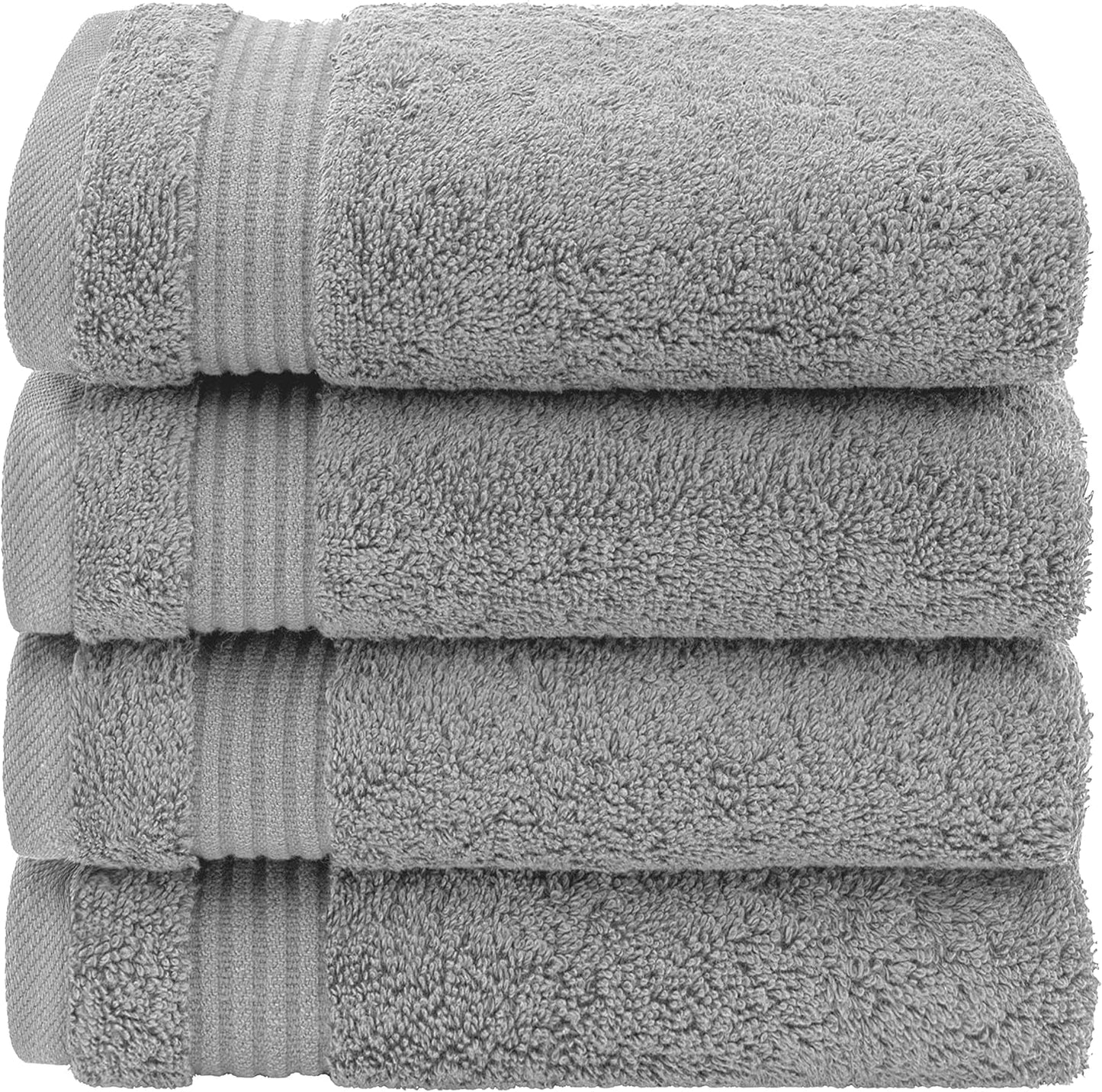 American Veteran Towel, Hand Towels for Bathroom Set of 4, 100% Cotton Turkish Hand Towel Sets, Soft Hand Face Towels, Light Grey Hand Towels