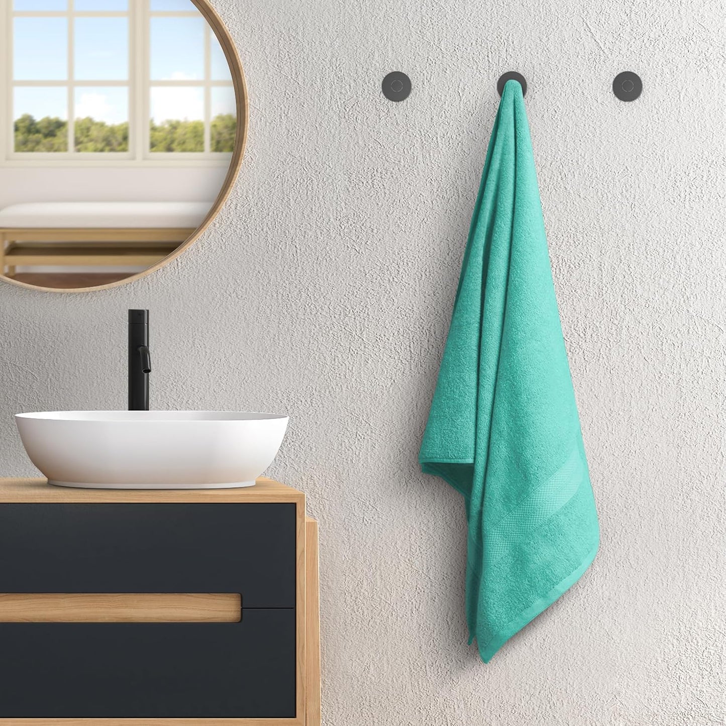 Avalon Towels Turquoise Bath Towels Set of 4 pcs (27x54 inches), 100% Cotton Towel Absorbent and Quick Dry Turquoise Towel for Bathroom, Super Soft and Perfect for Daily Use