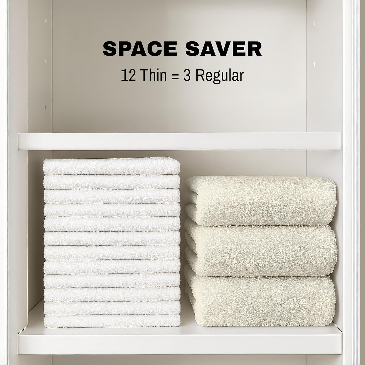 JMR Bulk-Friendly Essentials - Practical Cotton Towels - Economical 20" by 40" Multi-Purpose Towel - Absorbent, Quick-Drying, Soft, Lightweight - Ideal for Pool, Gym, Spa (White) - 36 Pack