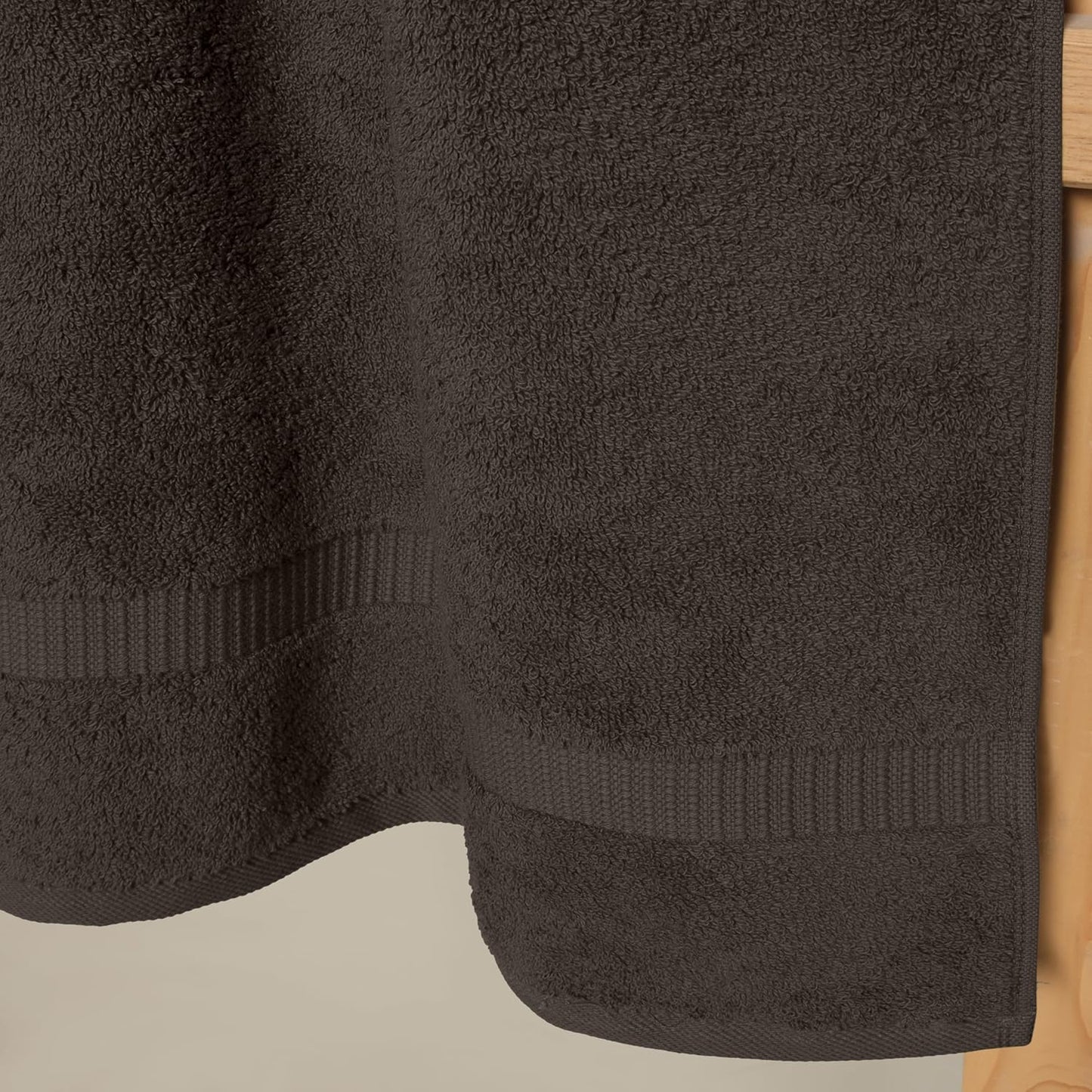 SALBAKOS 100% Turkish Cotton Bath Towel Set of 4 27x54 inch | Heirloom Quality | Hotel & Spa Collection | Soft, Super Absorbent, Long Lasting Bath Towels | Made in Turkey (Chocolate, 4 Bath Towels)