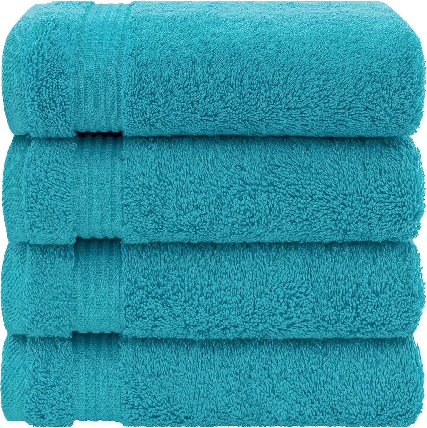 American Veteran Towel, Hand Towels for Bathroom Set of 4, 100% Cotton Turkish Hand Towel Sets, Soft Hand Face Towels, Aqua Blue Hand Towels