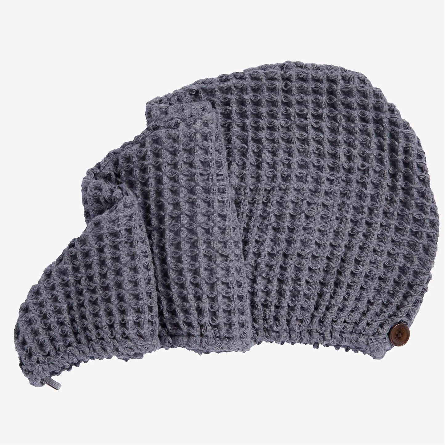 Hair Towel | 100% Cotton Silk Hair-Drying Waffle Wrap Turban for Women, Ultra-Absorbent, Anti Frizz, Hair Damage Protection for Straight and Curly Hair (Smoke Grey, 1 Pack)