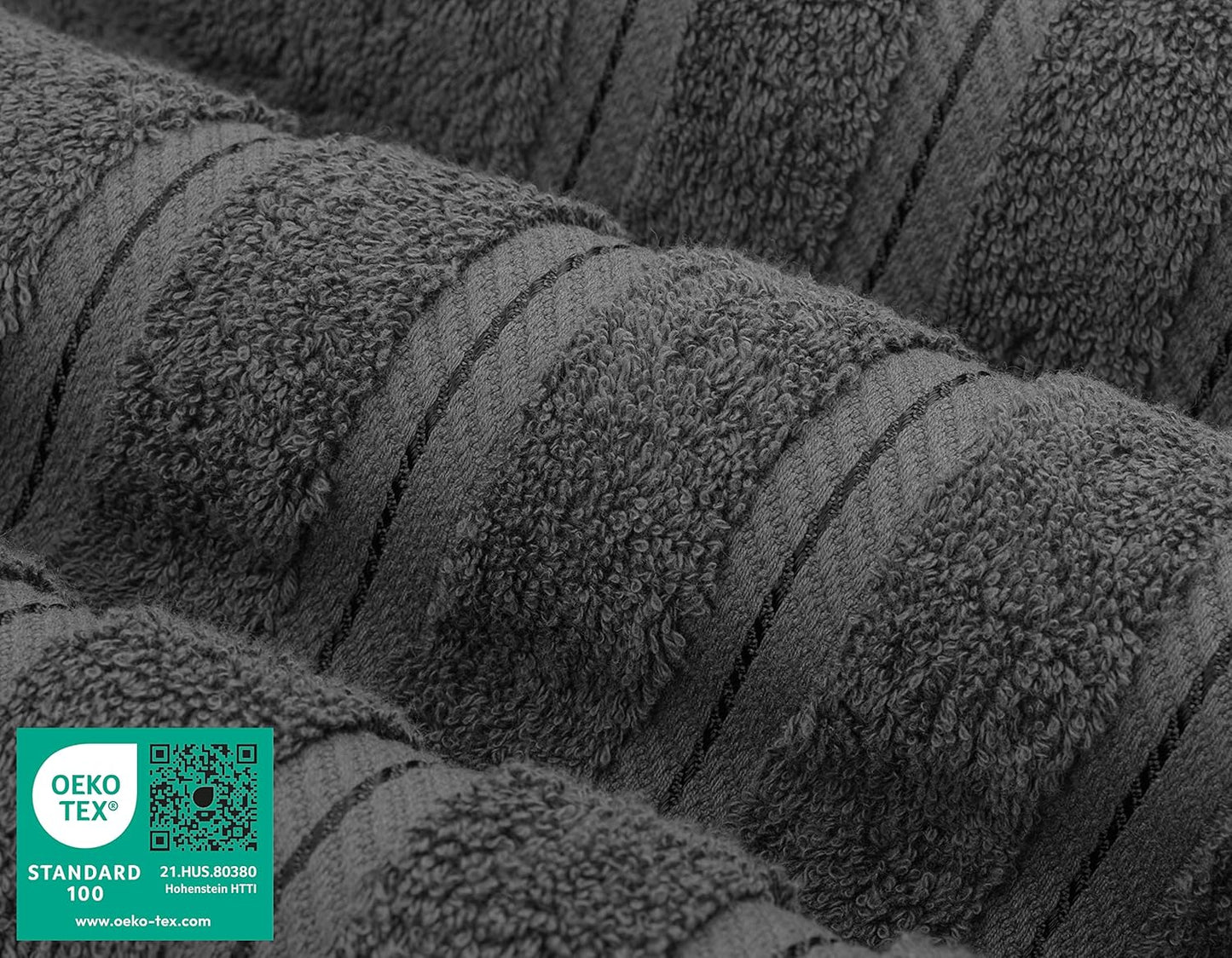 American Soft Linen Premium 3 Piece Towel Set, 1 Bath Towel 1 Hand Towel 1 Washcloth, 600 GSM 100% Cotton Turkish Towels for Bathroom, Dark Gray Towel Set