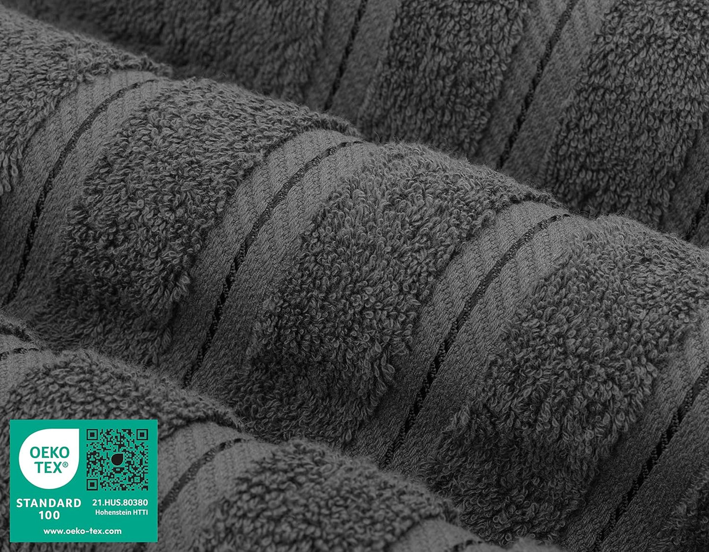 American Soft Linen Luxury 4 Piece Bath Towel Set, 600 GSM 100% Cotton Turkish Bath Towels for Bathroom, 27x54 in Large Bathroom Shower Towels, Dark Gray