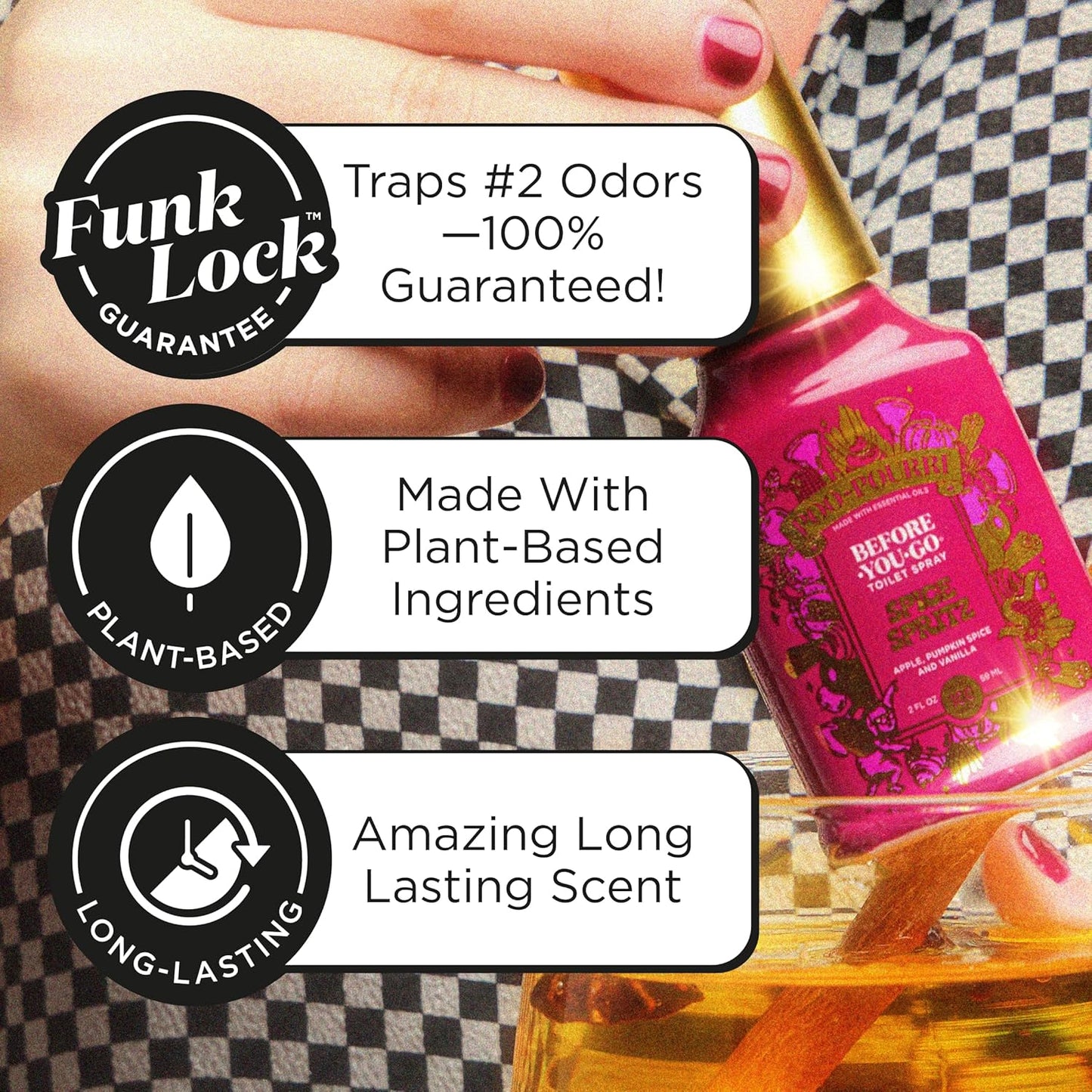 Poo~Pourri Spice Spritz 2oz Before-You-Go Toilet Spray - Instantly Trap Bathroom Odor - Plant Based Ingredients & Essential Oils - No synthetic fragrance - Apple, Pumpkin Spice, and Vanilla Scent