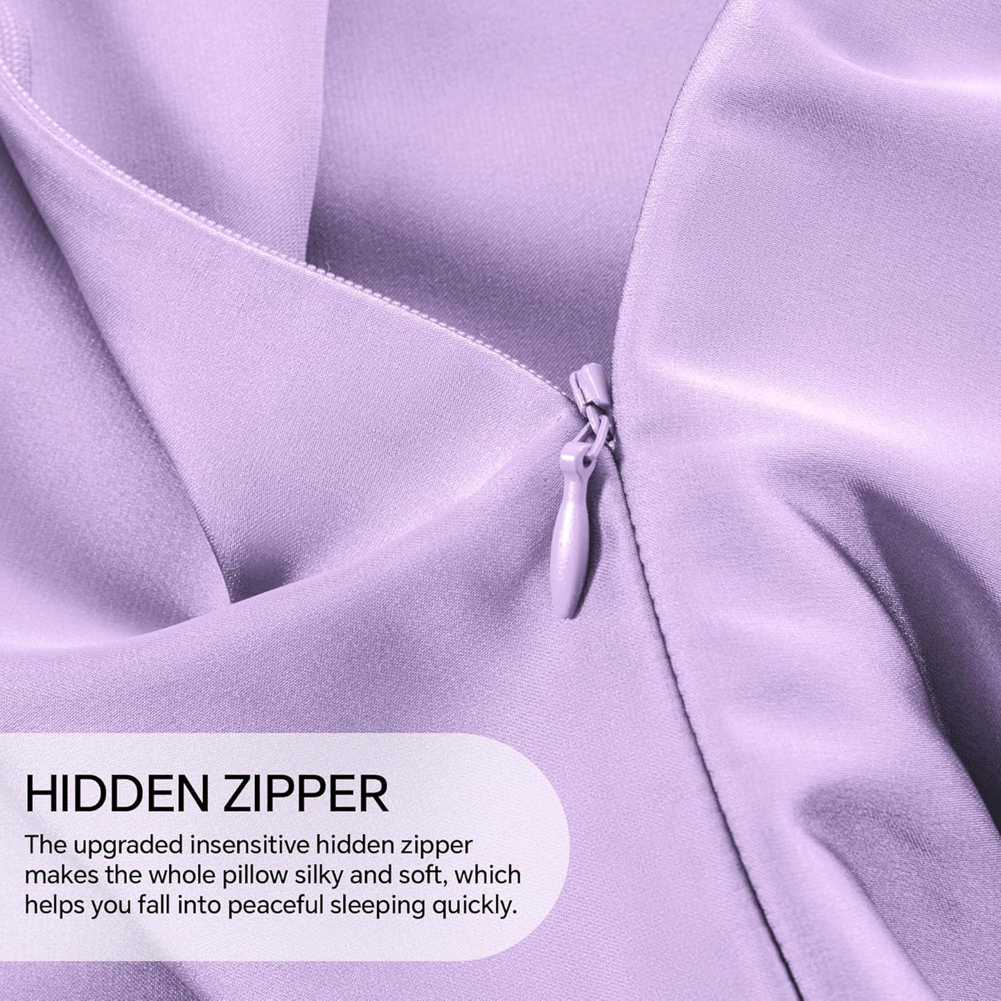 INFIIXSO Mulberry Silk Pillow Case King Size, Silk Pillowcase with Hidden Zipper 20"x36", Extraordinary Smooth and Soft Pillow Cases for Hair and Skin(Lavender, 1 Pack)