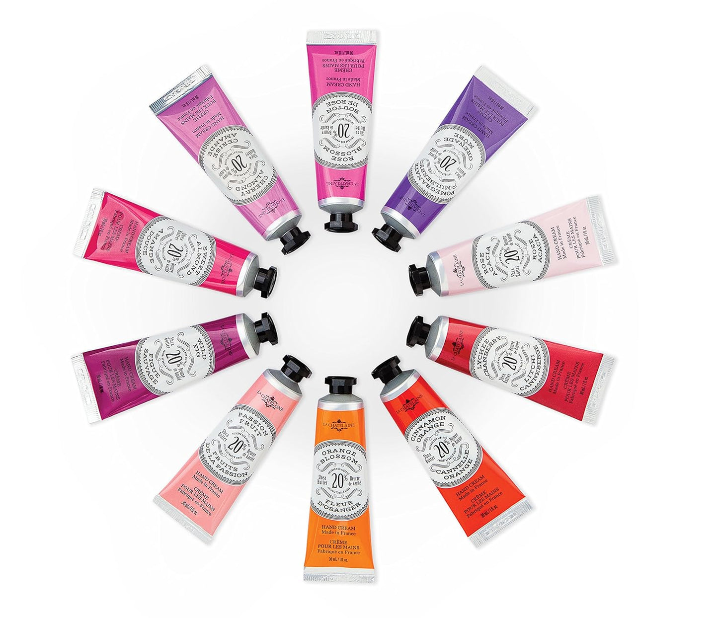 La Chatelaine 20% Shea Butter Hand Cream Travel Size, New Scent, Organic Argan Oil, Moisturizing, Nourishing, Repairing, Extra-Rich Hand Lotion, Made in France, Paraben Free, 1 oz / 30ml (Oud Rose)