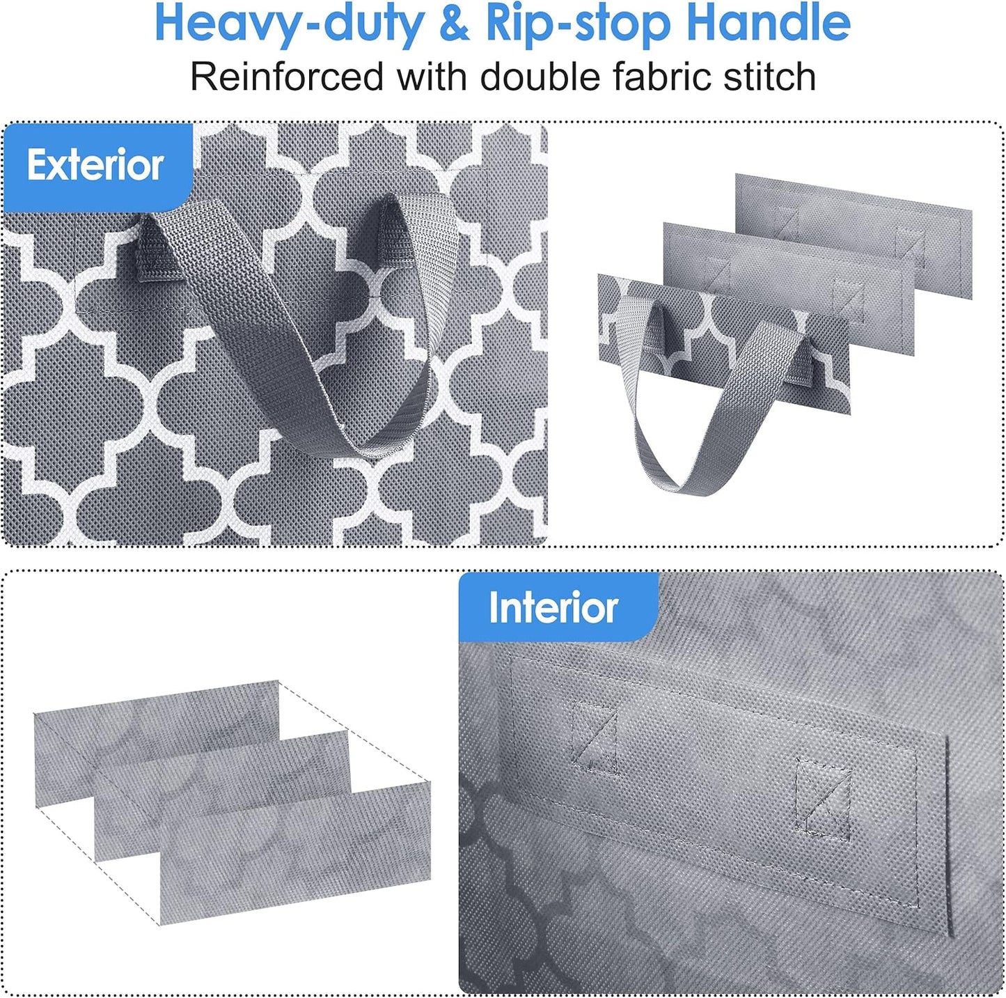 WISELIFE Storage Bags 2 Pack/100L Large Blanket Clothes Organization and Storage Containers for Comforters,Bedding, Foldable Organizer with Reinforced Handle, Clear Window, Sturdy Zippers,Light Gray