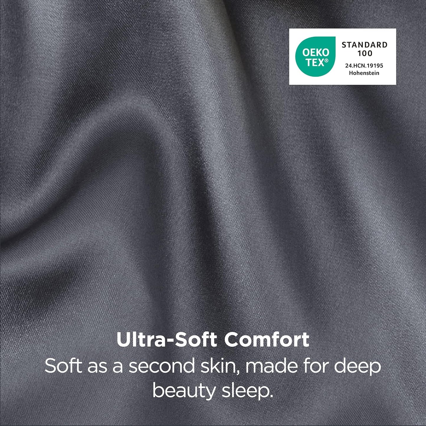 Bedsure Satin Pillowcase 2 Pack Similar to Silk Pillow Cases Standard Size, Pillow Case for Sleeping Women with Envelope Closure, Gifts for Women Men, Space Grey, 20x26 Inches